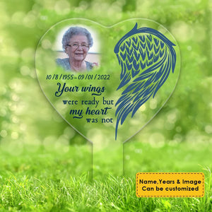 Your Wings Were Ready But My Heart Was Not Personalize Plaque