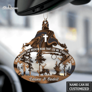 Jesus With Buck And Doe God Blessed Personalized Ornament