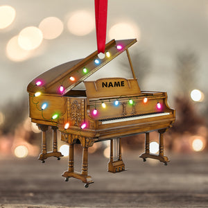 Piano with Christmas Light Personalized Christmas Ornament