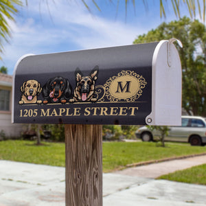 Elegant Family House Number Magnetic Mailbox Cover, Dog Lover Gift