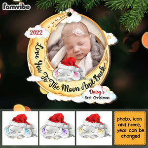 Personalized Elephant Baby First Christmas Ornament
