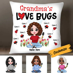 Personalized Mom Grandma Love Bugs Pillowcase