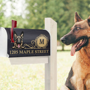 Elegant Family House Number Magnetic Mailbox Cover, Dog Lover Gift