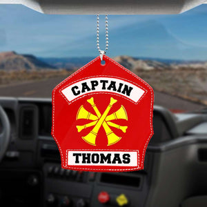 Personalized Firefighter Captain Flat Acrylic Car Ornament