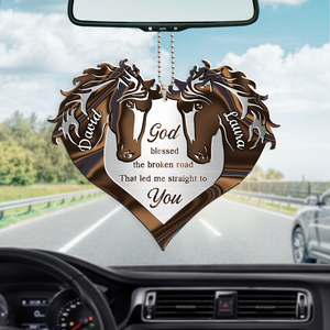 Heart Of Couple Horse God Blessed Personalized Two Sided Ornament