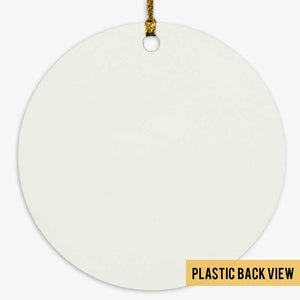 Cardinal Floral Frame Memorial Personalized Circle Ornament