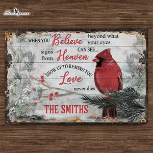Personalized Cardinal Signs From Heaven Wood Rectangle Sign