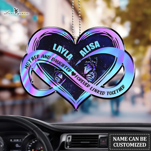 Personalized Mother And Daughter Forever Linked Together Ornament