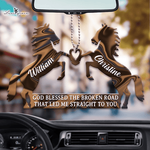 Two Horses With Heart God Blessed Personalized Ornament