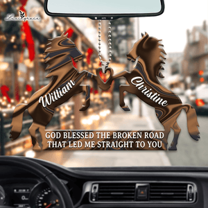 Two Horses With Heart God Blessed Personalized Ornament