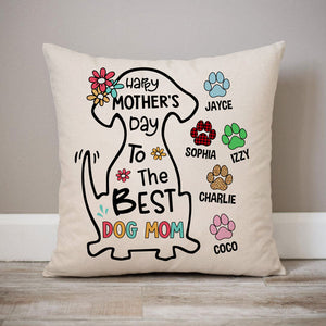 Personalized Happy Mother's Day Best Dog Mom Pillowcase