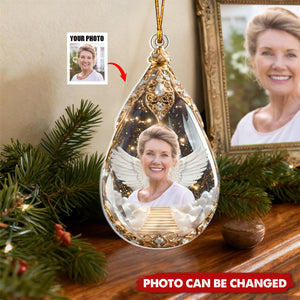 Custom Photo Acrylic Ornament - Personalized Christmas Memorial Sympathy Gifts For Loss Of Mom, Dad