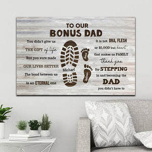 Father's Day Gift - Step Dad - To Our Bonus Dad Personalized Poster