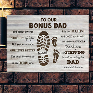 Father's Day Gift - Step Dad - To Our Bonus Dad Personalized Poster