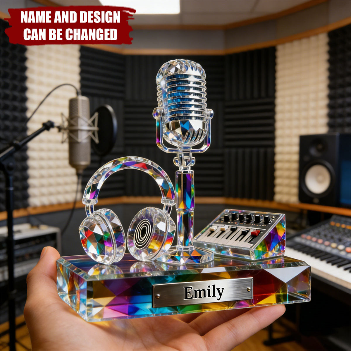 Microphone Headphone - Personalized Custom Shaped Acrylic Plaque