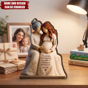 Watching You Become A Mom - Personalized Customized 3-layered Wooden Plaque
