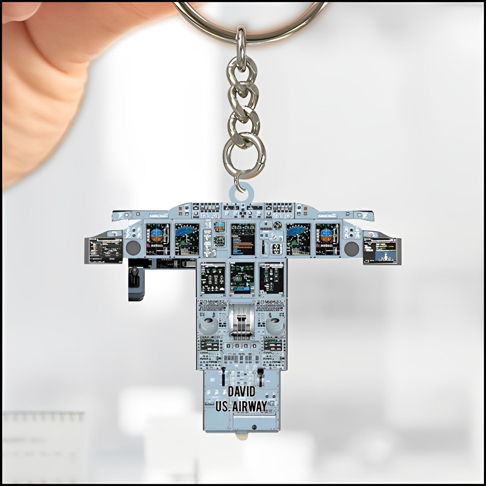 Personalized Plane Dashboard Keychain, Gift For Airplane Lovers