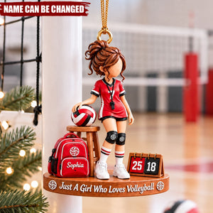 Personalized Volleyball Girl Ornaments - Custom Name Gifts