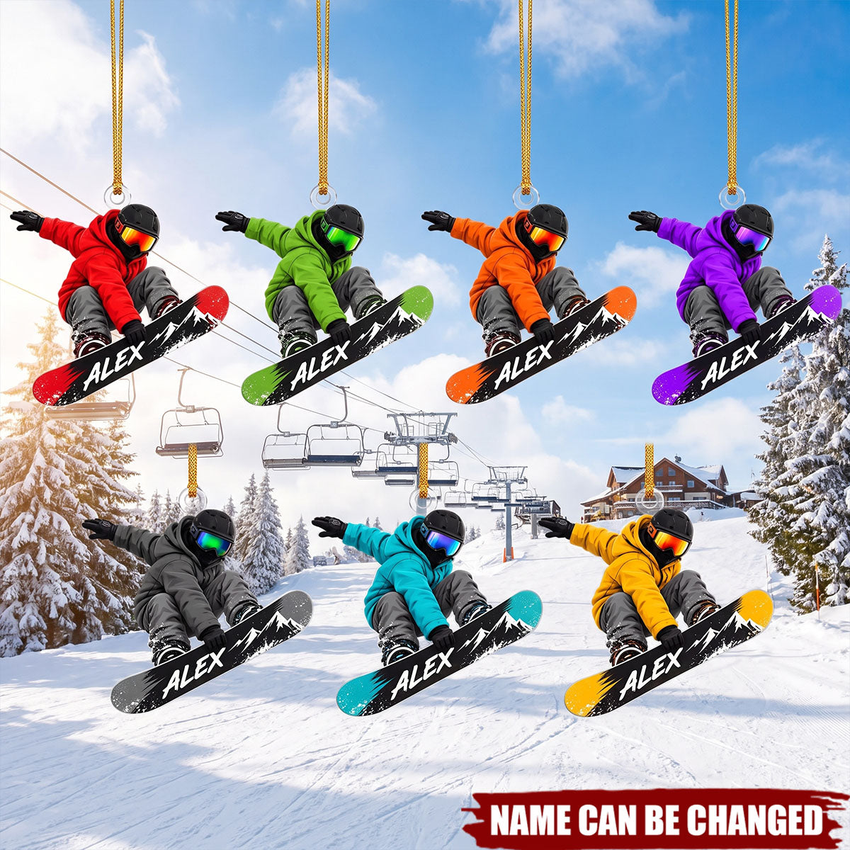 Personalized Snowboarder Acrylic Ornament — Gift For Snowboarding Lovers