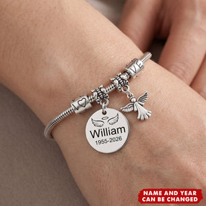 In Memory of Loved One - Personalized Memorial Bracelet