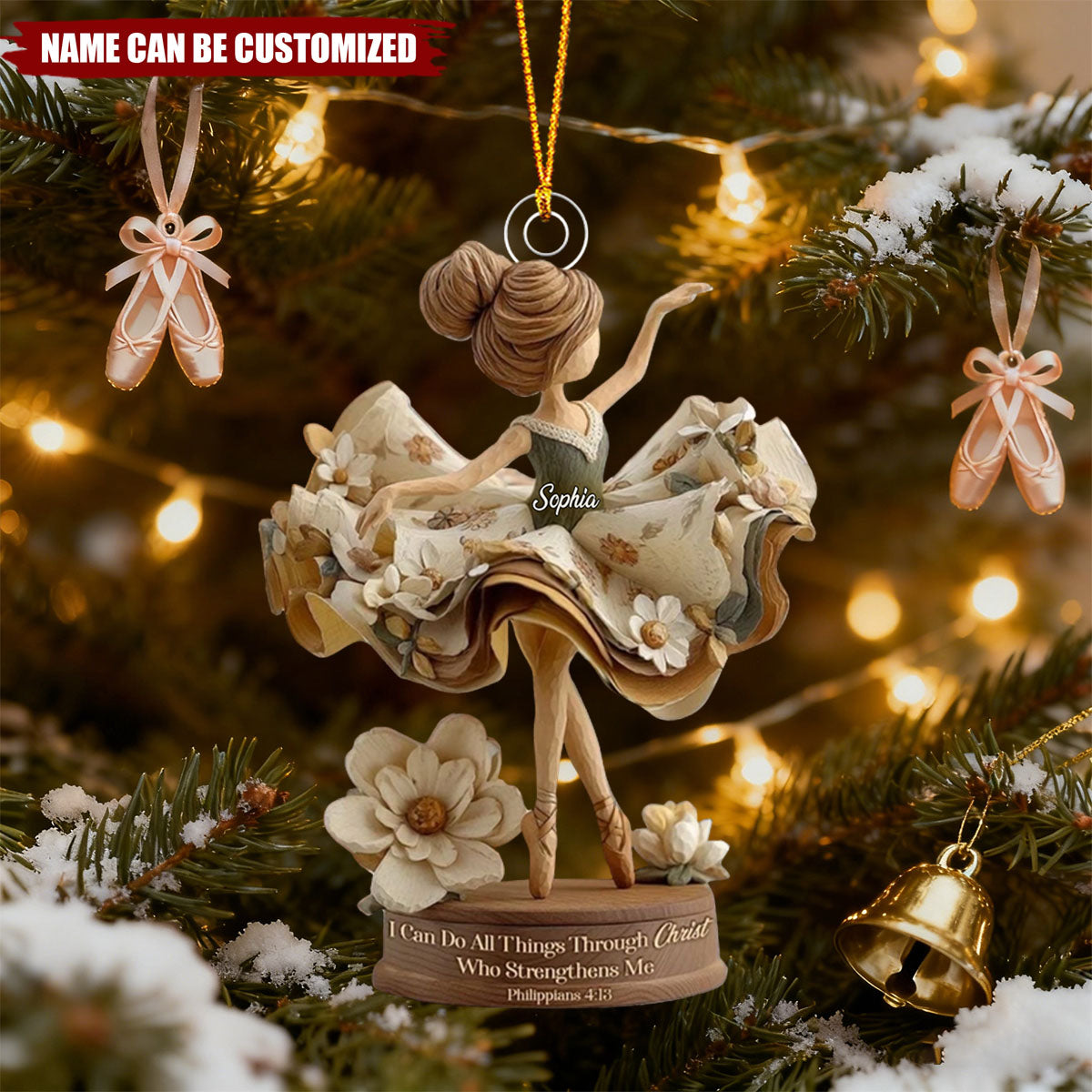 Personalized Ballerina Dance Acrylic Christmas Ornament, Gift for Dancers, Ballet Lover