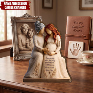 Watching You Become A Mom - Personalized Customized 3-layered Wooden Plaque