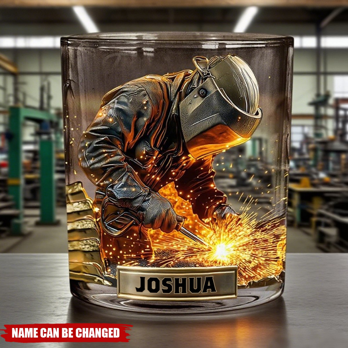Strong Welder - Personalized Whiskey Glass