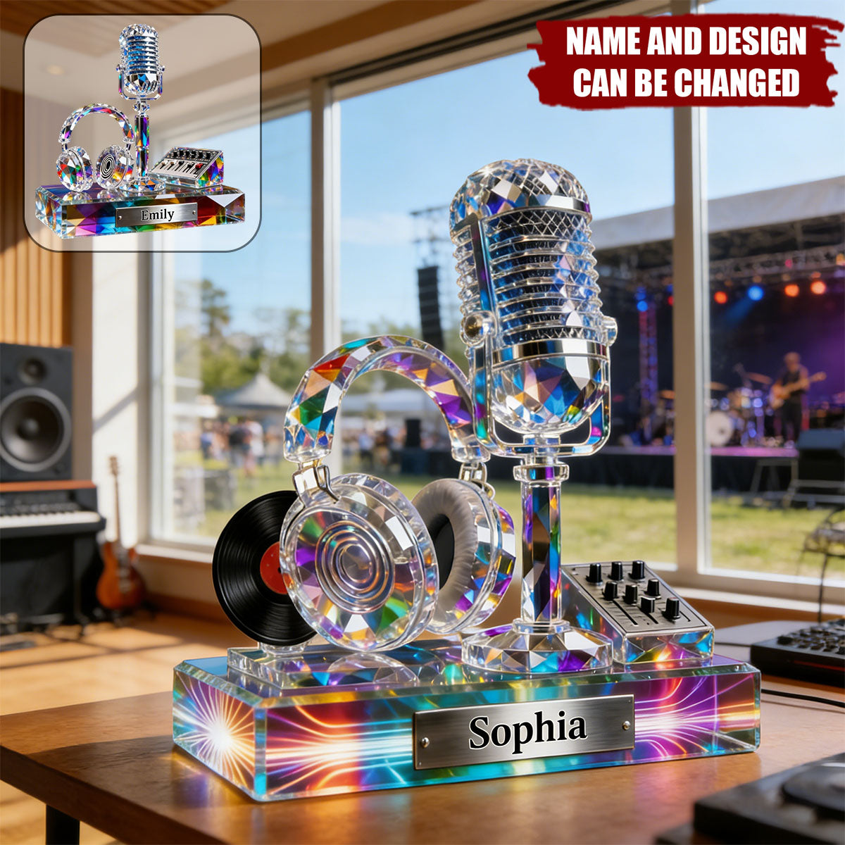 Microphone Headphone - Personalized Custom Shaped Acrylic Plaque