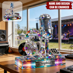 Microphone Headphone - Personalized Custom Shaped Acrylic Plaque