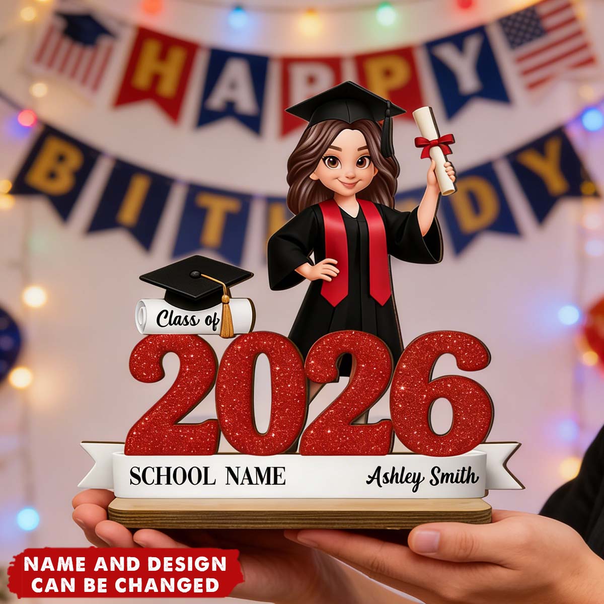 Class Of 2026 3D Effect Senior - Personalized 2-Layered Wooden Plaque