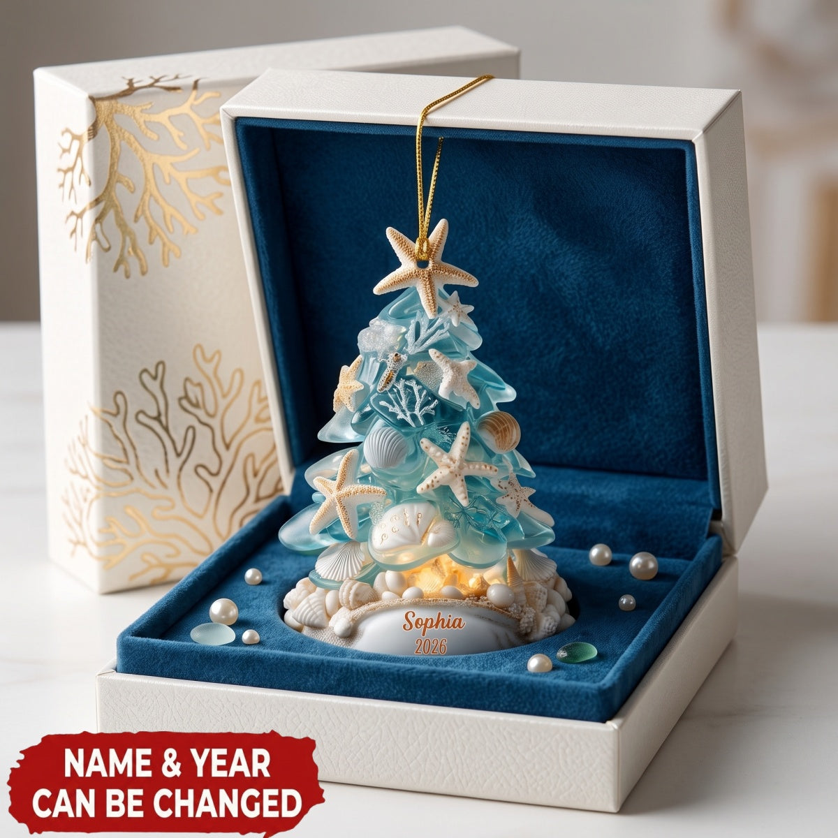 Coastal Seashell - Personalized Acrylic Custom Shape Ornament