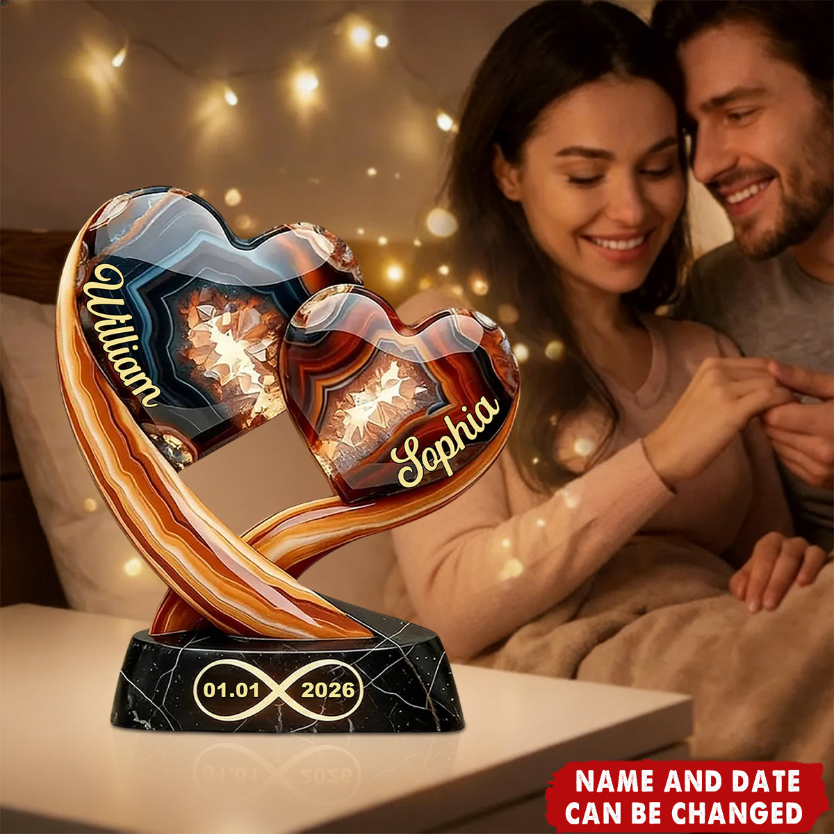 Together Forever - Personalized Acrylic Block Plaque - Anniversary, Valentine's Day Gift