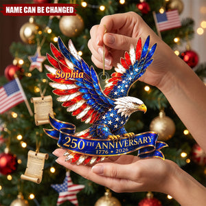 America 250 Years Ornament 2026, Patriotic Eagle Christmas Ornament