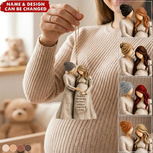 Pregnancy Announcement Mom To Mom - Personalized Acrylic Ornament - New Mom Gift, Gift For Daughter