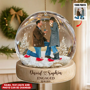 Our First Christmas Engaged Keepsake - Personalized Christmas Acrylic Ornament