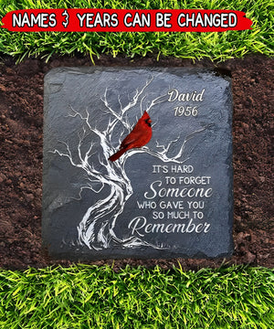 Memorial Cardinal Gift, Hard To Forget Someone Who Gave You So Much To Remember Personalized Stone