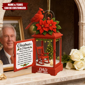 Christmas In Heaven - Personalized Lantern Memorial Chistmas Ornament