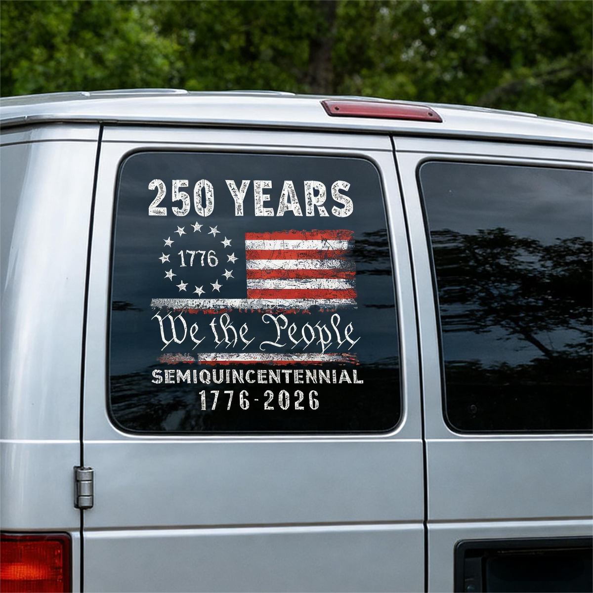 Celebrate Our America 250th Anniversary United States Car Window Decal Sticker