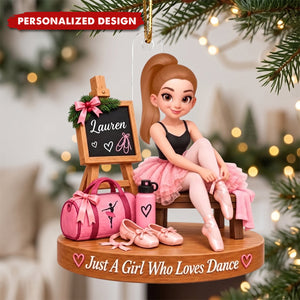 Personalized Ballet Girl Acrylic Ornament - Christmas Gift for Dancers