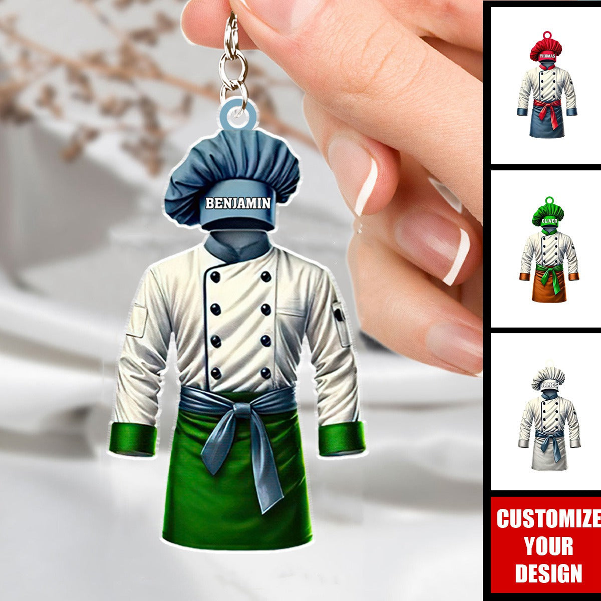 Chef Coat - Personalized Acrylic Keychain, Gift For Chefs And Culinary ...