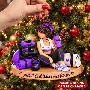 Personalized Fitness Gym Girl Acrylic Ornament -Gift For Fitness Coach & Gym Lover