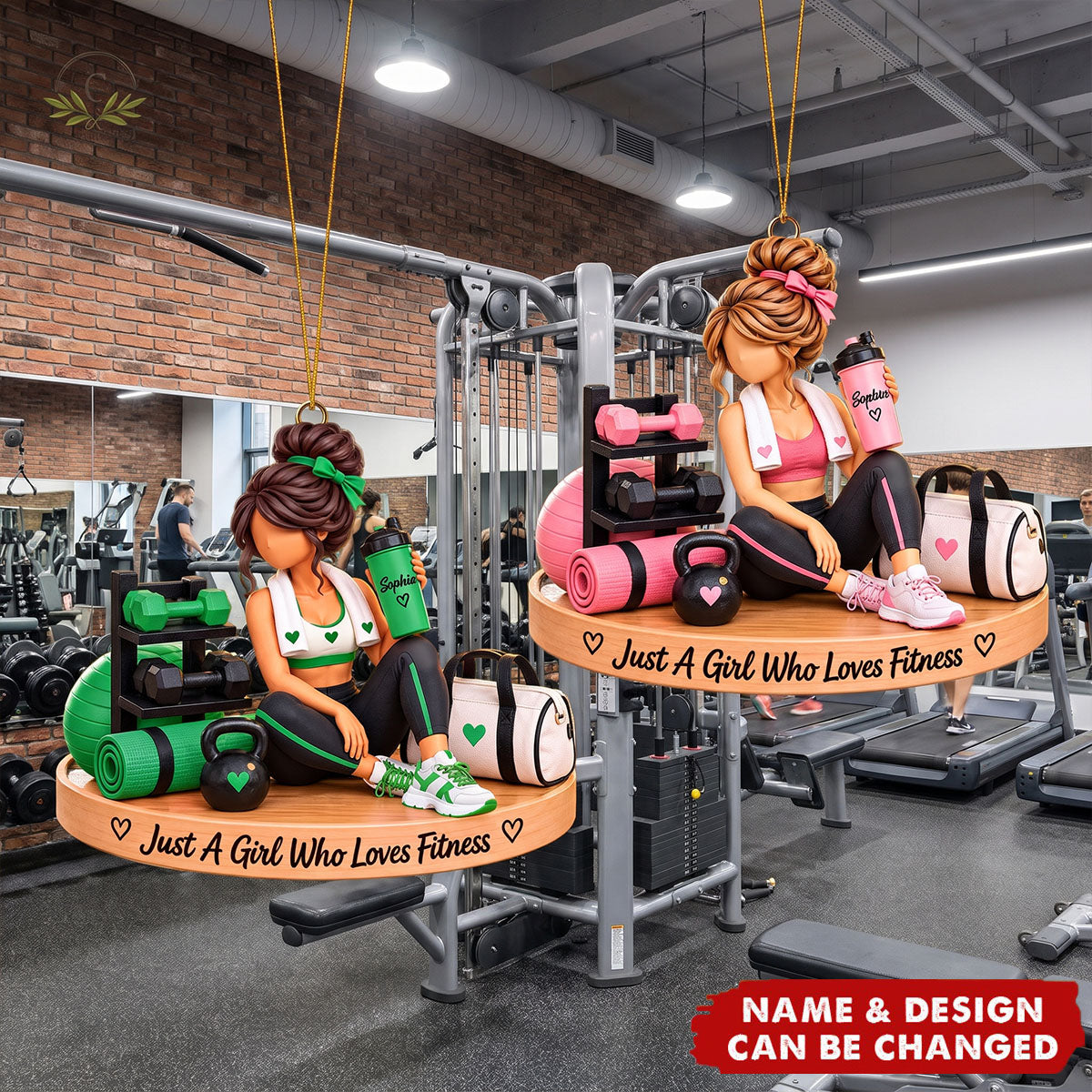 Personalized Fitness Gym Girl Acrylic Ornament -Gift For Fitness Coach & Gym Lover