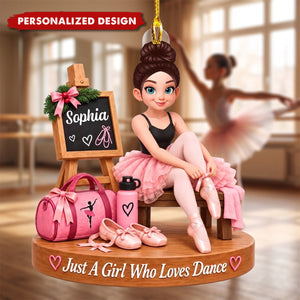 Personalized Ballet Girl Acrylic Ornament - Christmas Gift for Dancers