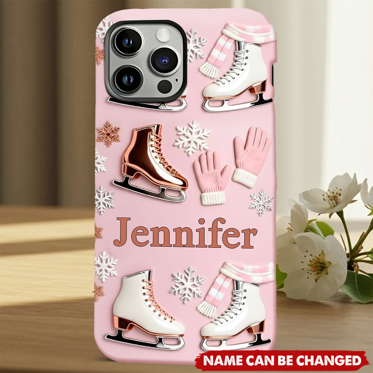 Ice Skating Makes Me Happy - Personalized Ice Skating Full Print Phone Case