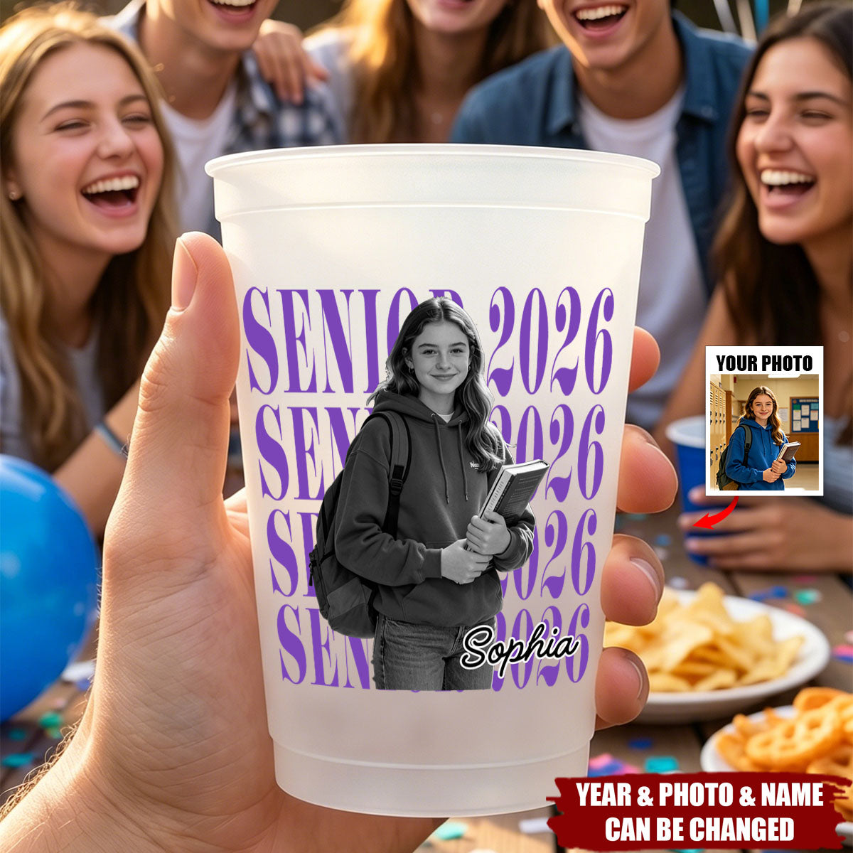 Senior Custom Vintage Photo - Personalized Cups