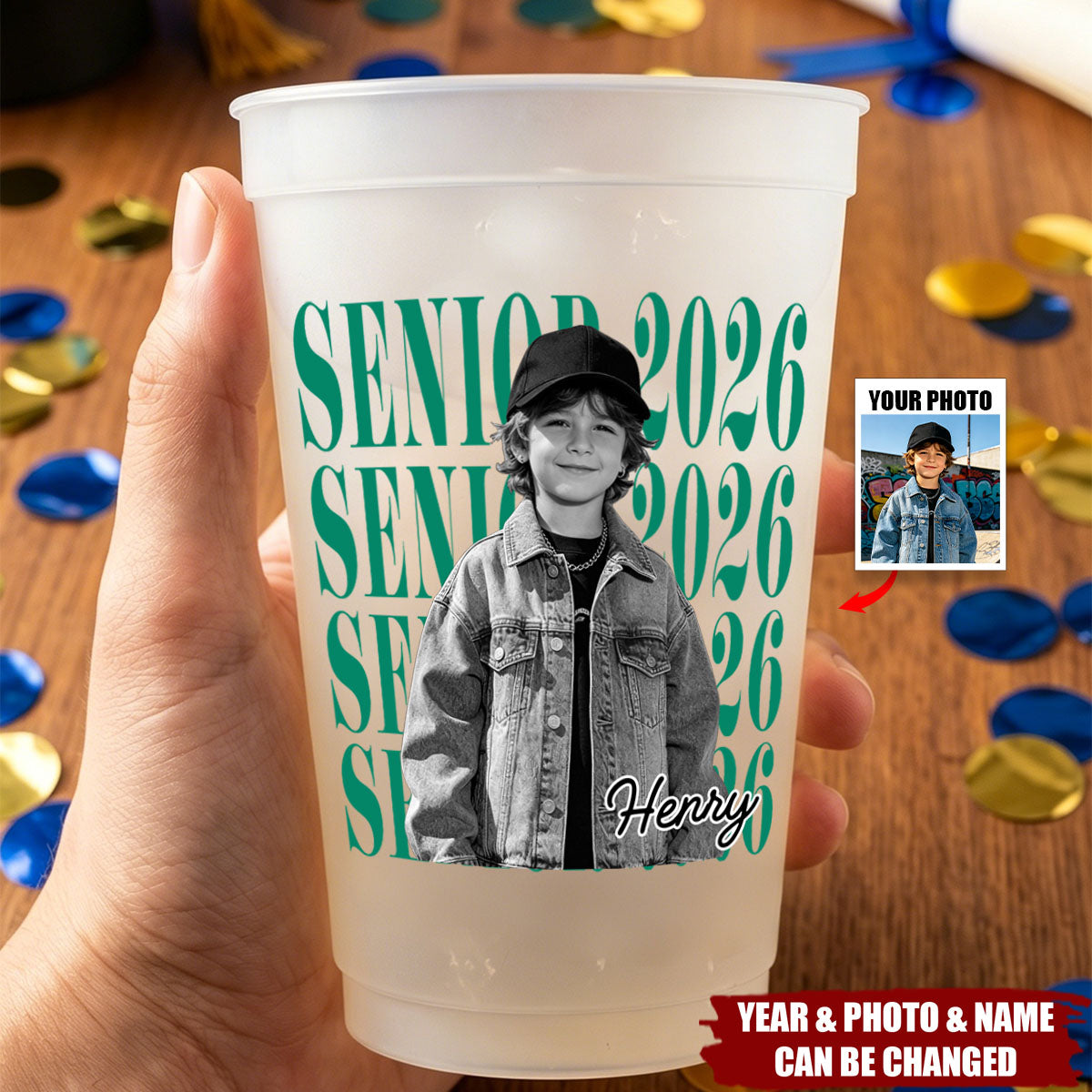 Senior Custom Vintage Photo - Personalized Cups