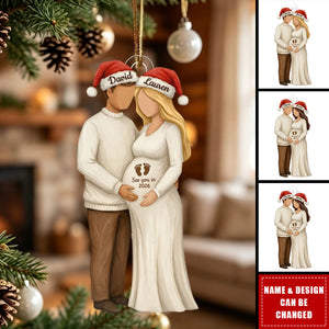 Pregnancy Announcement - Personalized Acrylic Ornament - Heartwarming Christmas Gift For Couple, Family