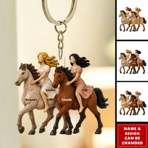 Horse Riding Besties - Personalized Acrylic Keychain