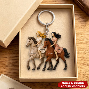 Horse Riding Besties - Personalized Acrylic Keychain