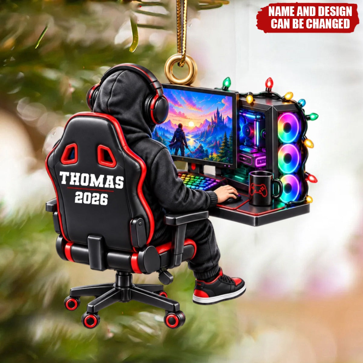 Personalized Acrylic Ornament - PC Gamer Gift